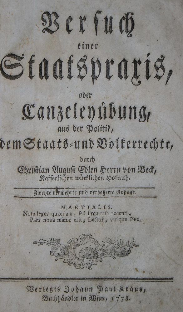 Große Abbildung Nr.1: 135-673 Beck,C.A.v.: (Politik und Staatswissenschaften)