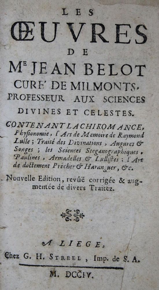 Große Abbildung Nr.2: 135-709 Belot,J.: (Grenzwissenschaften und Okkultismus, Chiromantie)