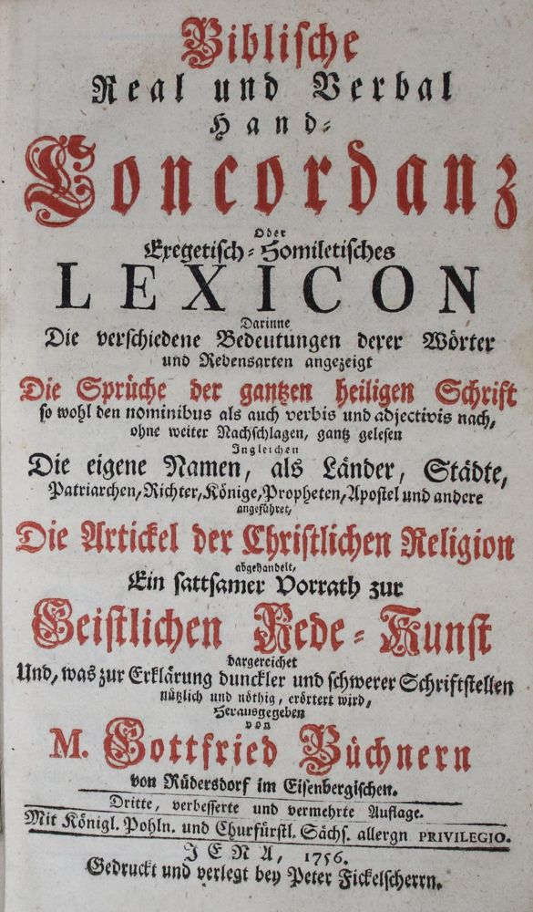 Große Abbildung Nr.1: 135-71 Büchner,G.: (Bibeln, Konkordanz)