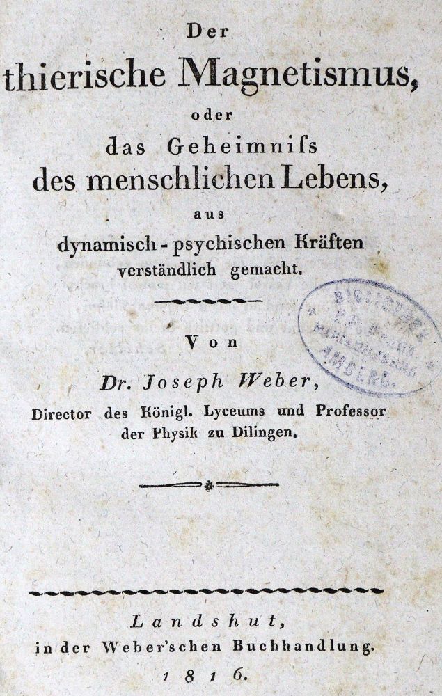 Große Abbildung Nr.1: 135-716 Weber,J.: (Grenzwissenschaften und Okkultismus, Magnetismus)