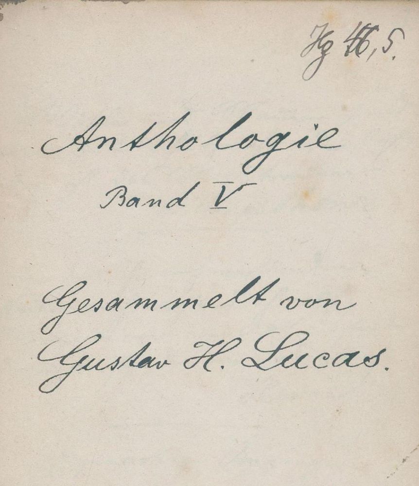 Große Abbildung Nr.1: 135-721 Anthologie: (Handschriften)