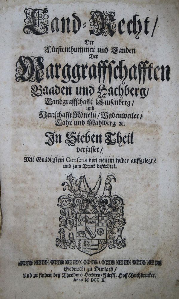 Große Abbildung Nr.1: 135-737 Land-Recht,: (Juridica und Kriminologie, Baden)