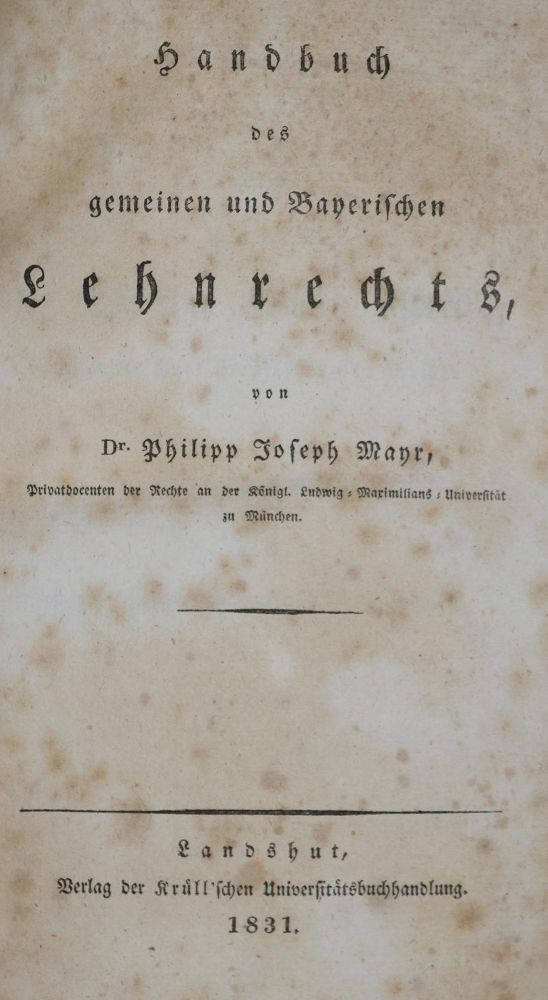 Große Abbildung Nr.1: 135-739 Mayr,P.J.: (Juridica und Kriminologie, Bayern)