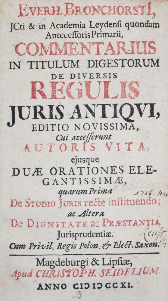 Große Abbildung Nr.1: 135-741 Bronkhorst,E.: (Juridica und Kriminologie)