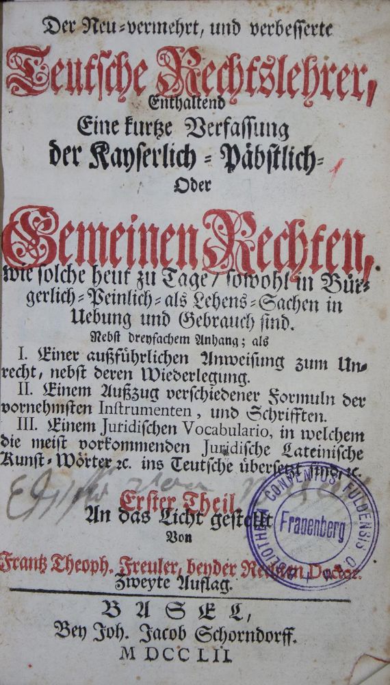 Große Abbildung Nr.1: 135-748 Freuler,F.T.: (Juridica und Kriminologie)