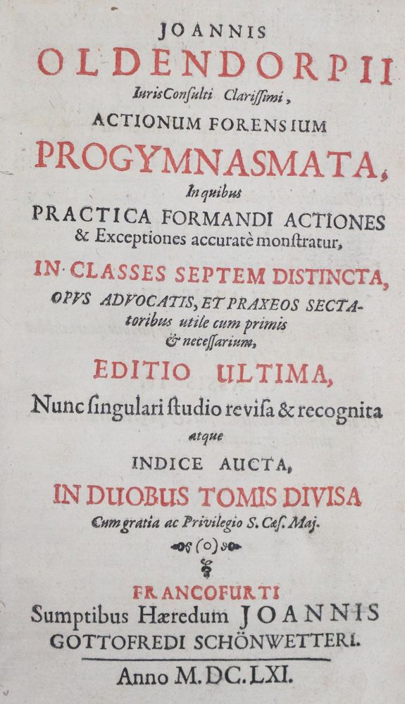 Große Abbildung Nr.1: 135-764 Oldendorp,J.: (Juridica und Kriminologie)