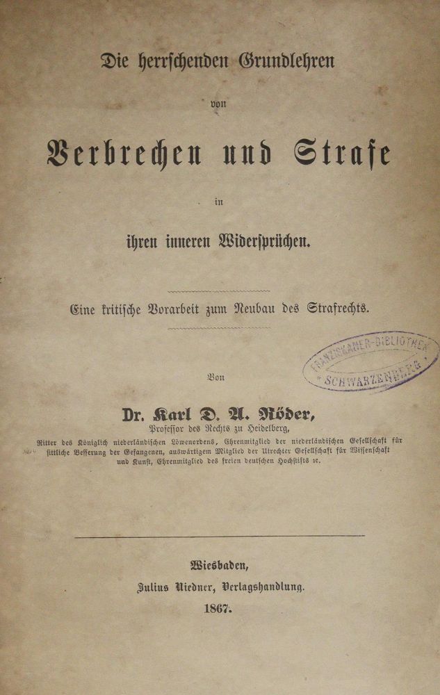 Große Abbildung Nr.1: 135-766 Röder,K.D.A.: (Juridica und Kriminologie)