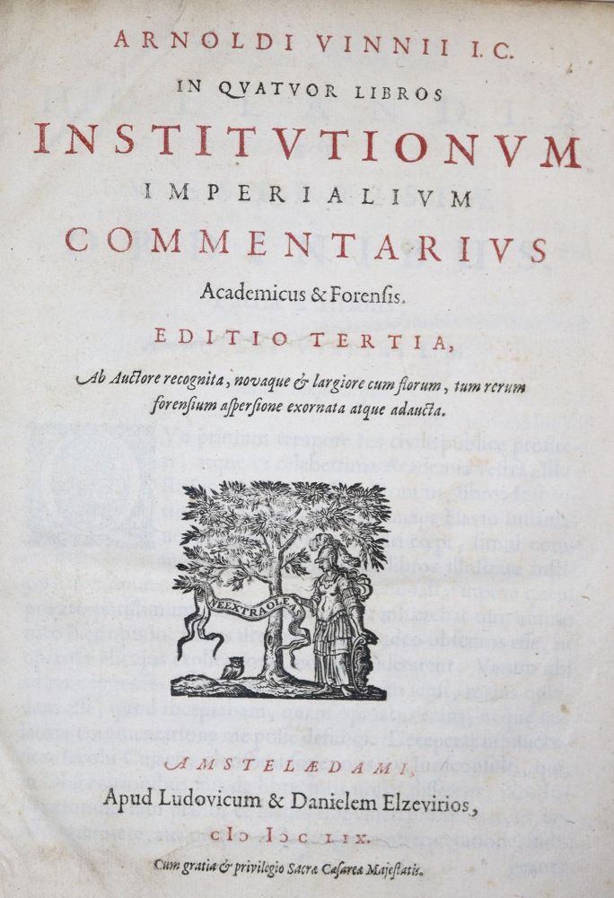 Große Abbildung Nr.1: 135-770 Vinnius,A.: (Juridica und Kriminologie)