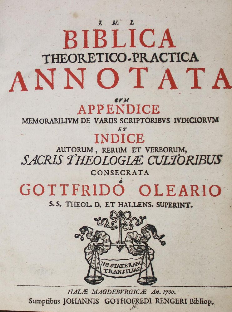 Große Abbildung Nr.1: 135-81 Olearius,G.: (Bibeln)
