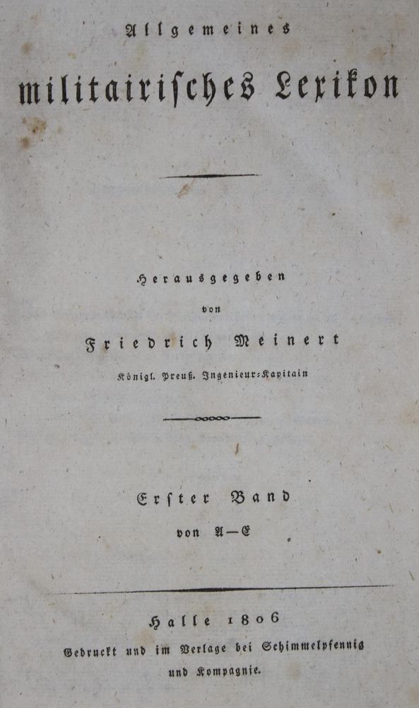 Große Abbildung Nr.1: 135-816 Meinert,F. (Hrsg.).: (Militaria)
