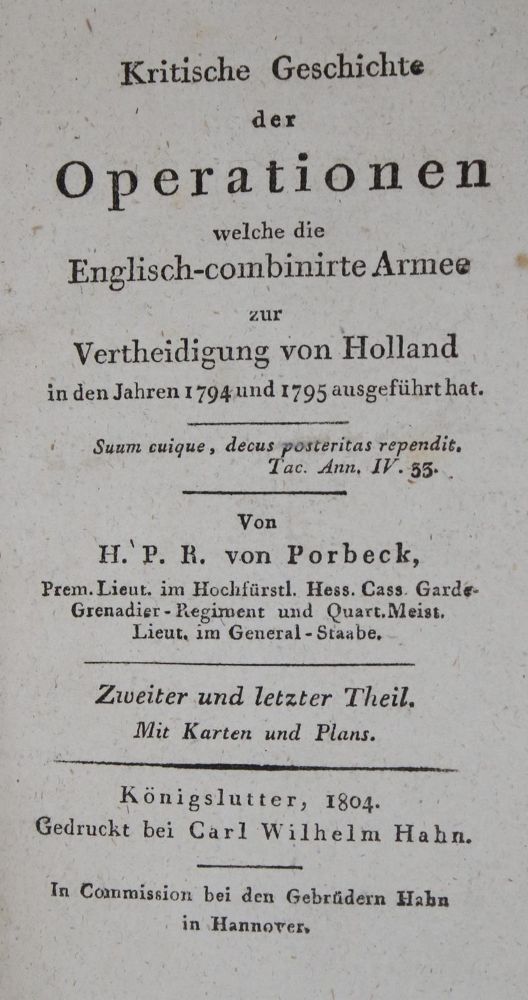 Große Abbildung Nr.1: 135-821 Porbeck,H.P.R.v.: (Militaria)