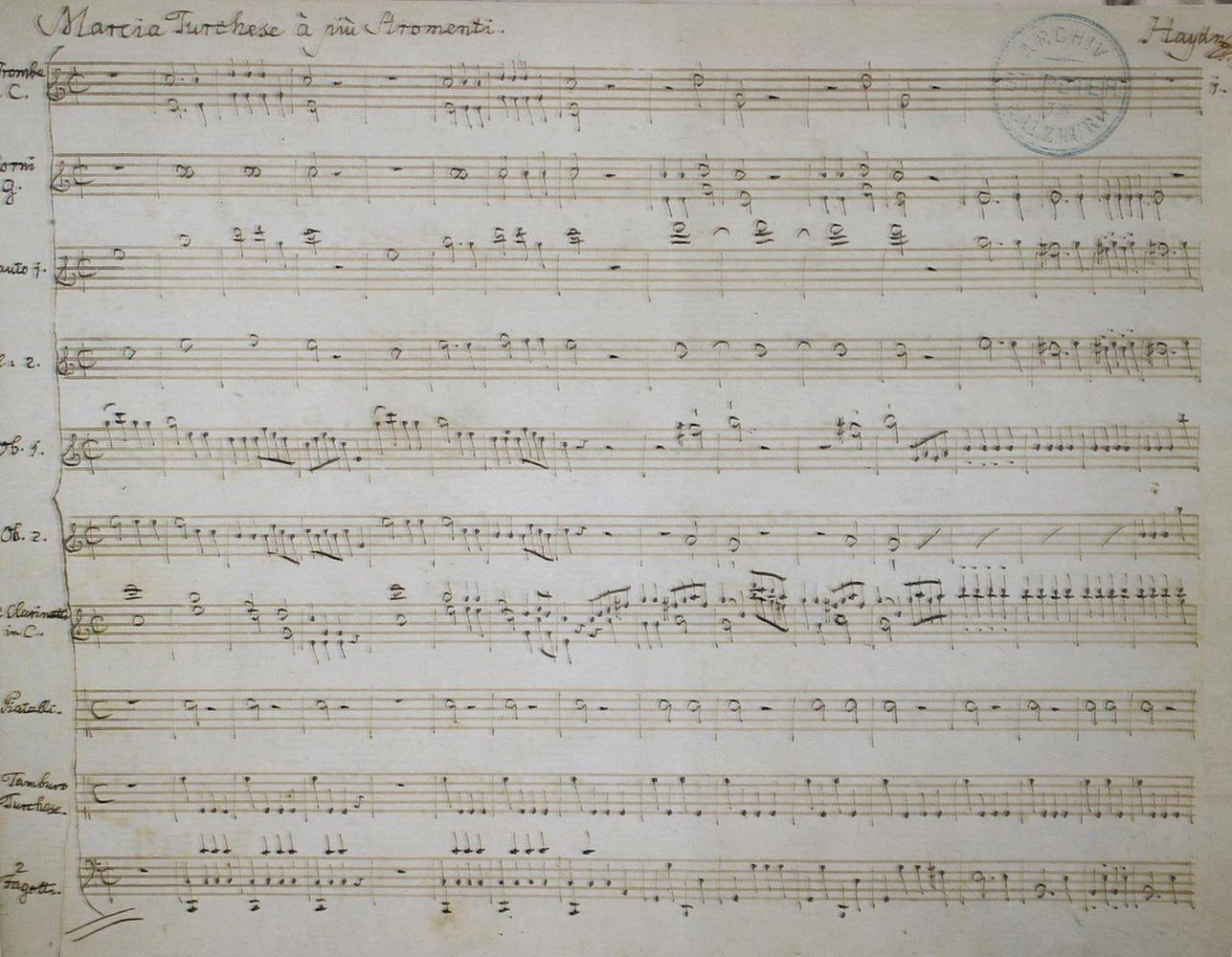 Große Abbildung Nr.1: 135-838 Mozart,W.A.: (Musik, Faksimile)