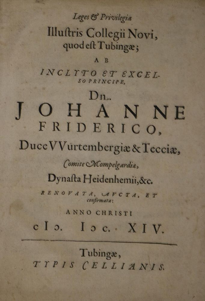 Große Abbildung Nr.1: 135-901 Johann Friedrich, Herzog von Württemberg.: (Studentika und Hochschulen, Tübingen)