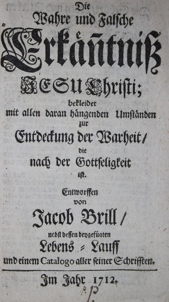 Große Abbildung Nr.1: 135-98 Brill,J.: (Alte Drucke, Handschriften und Theologie)