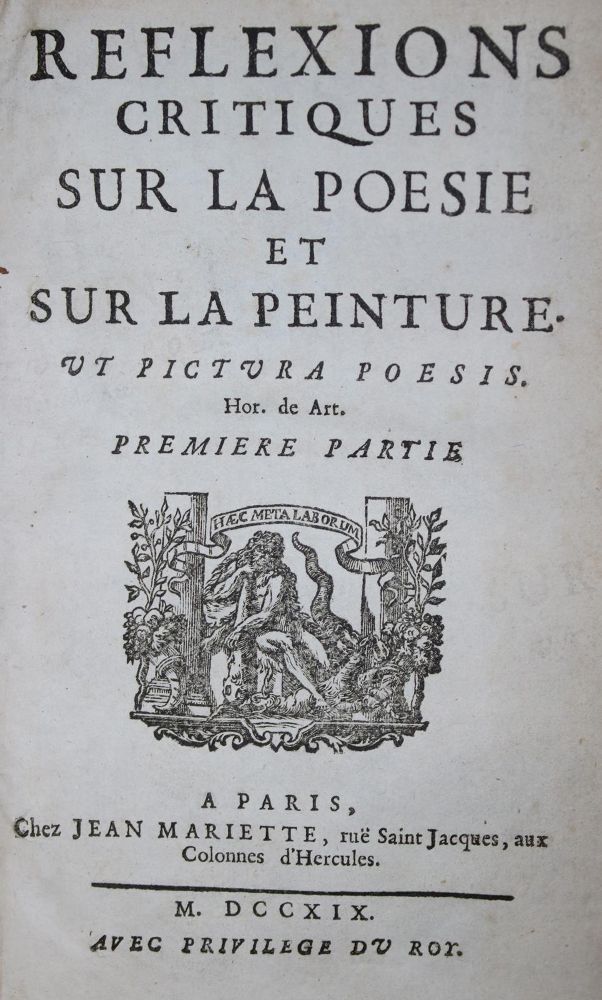 Große Abbildung Nr.1: 135-981 (Dubos,J.B.).: (Kunstwissenschaft)