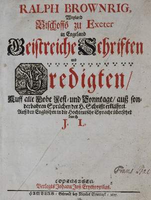 Bild Nr.1: 135-101 Brownrig,R.: (Alte Drucke, Handschriften und Theologie)