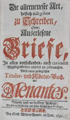 Bild Nr.1: 135-1064 (Hunold,C.F. Pseud.:) Menantes.: (Briefsteller)