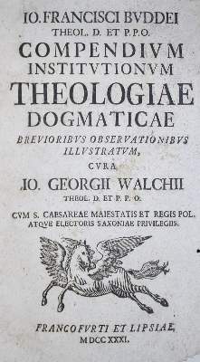 Bild Nr.1: 135-107 Buddeus,J.F.: (Alte Drucke, Handschriften und Theologie)