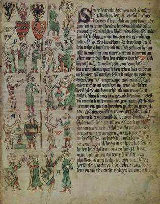 Bild Nr.1: 135-1085 Heidelberger Bilderhandschrift des Sachsenspiegels, Die.: (Faksimile)
