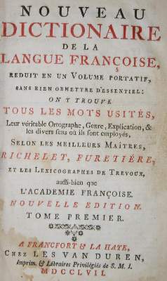Bild Nr.1: 135-1127 Richelet,(P.) u. (A.)Furetiere.: (Lexika - Wörterbücher - Sprachwissenschaften)