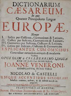 Bild Nr.1: 135-1135 Veneroni,J.: (Lexika - Wörterbücher - Sprachwissenschaften)