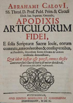 Bild Nr.1: 135-114 Calov(ius),A.: (Alte Drucke, Handschriften und Theologie)