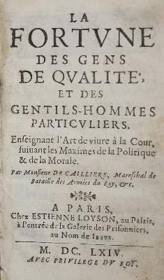 Bild Nr.1: 135-1157 Cailliere,(J.)de.: (Kultur- und Sittengeschichte)