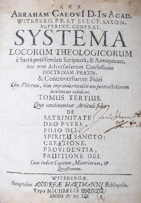 Bild Nr.1: 135-116 Calov(ius),A.: (Alte Drucke, Handschriften und Theologie)