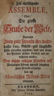 Bild Nr.1: 135-1191 Zeit-verkürtzende Assemble,: (Kultur- und Sittengeschichte)
