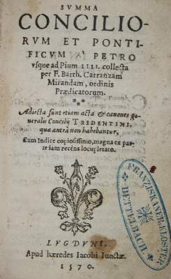 Bild Nr.1: 135-124 Carranza,B.: (Alte Drucke, Handschriften und Theologie)