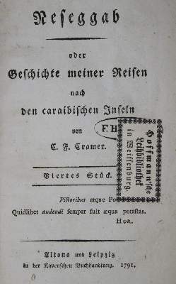 Bild Nr.1: 135-1320 Cramer,C.F.: (Literatur und illustrierte Bücher bis 19.Jahrhundert)