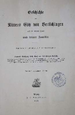 Bild Nr.2: 135-1361 Berlichingen-Rossach,F.W.G.v.: (Götz von Berlichingen)