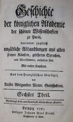 Bild Nr.1: 135-1364 [Gottschedin, Luise Adelgunde Victoria (Übers.).: (Literatur und illustrierte Bücher bis 19.Jahrhundert)