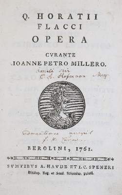 Bild Nr.1: 135-1381 Horatius,F.Q.: (Literatur und illustrierte Bücher bis 19.Jahrhundert)
