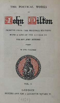 Bild Nr.1: 135-1433 Milton,J.: (Literatur und illustrierte Bücher bis 19.Jahrhundert)