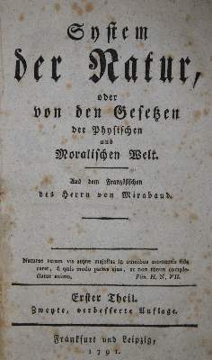 Bild Nr.1: 135-1435 Mirabaud (d.i. P.H.T.de Holbach).: (Literatur und illustrierte Bücher bis 19.Jahrhundert)