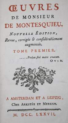 Bild Nr.1: 135-1438 Montesqieu, (C.L. de Secondat de).: (Literatur und illustrierte Bücher bis 19.Jahrhundert)