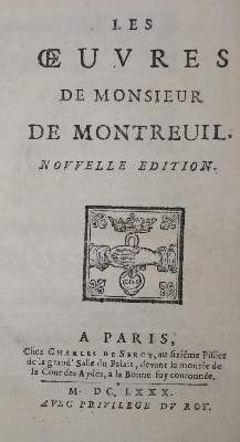 Bild Nr.1: 135-1440 Montreuil,M.de.: (Literatur und illustrierte Bücher bis 19.Jahrhundert)