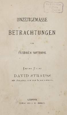 Bild Nr.1: 135-1445 Nietzsche,F.: (Literatur und illustrierte Bücher bis 19.Jahrhundert)