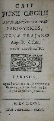 Bild Nr.1: 135-1454 Plinius Secundus,C. (d.J.).: (Literatur und illustrierte Bücher bis 19.Jahrhundert)