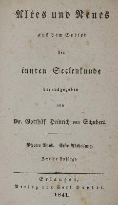 Bild Nr.1: 135-1480 Schubert,G.H.: (Literatur und illustrierte Bücher bis 19.Jahrhundert)