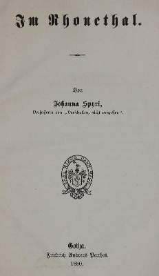 Bild Nr.1: 135-1485 Spyri,J.: (Literatur und illustrierte Bücher bis 19.Jahrhundert)