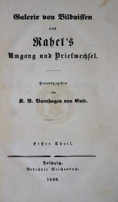 Bild Nr.1: 135-1493 Varnhagen v. Ense,K.A. (Hrsg.).: (Literatur und illustrierte Bücher bis 19.Jahrhundert)