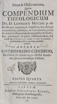 Bild Nr.1: 135-151 Cundisius,G.: (Alte Drucke, Handschriften und Theologie)