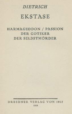 Bild Nr.1: 135-1546 Dietrich,(R.A.).: (Literatur und illustrierte Bücher 20.Jahrhundert - Alte Literatur in modernen Ausgaben)