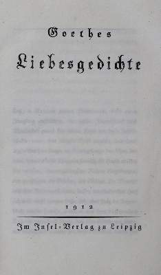 Bild Nr.1: 135-1562 Goethe,(J.W.v.).: (Literatur und illustrierte Bücher 20.Jahrhundert - Alte Literatur in modernen Ausgaben)