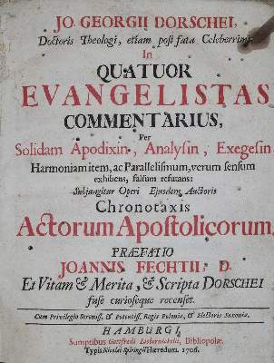 Bild Nr.1: 135-161 Dorsche,J.G.: (Alte Drucke, Handschriften und Theologie)