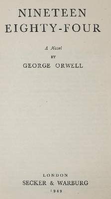 Bild Nr.1: 135-1633 Orwell,G. (d.i. E.Blair).: (Literatur und illustrierte Bücher 20.Jahrhundert - Alte Literatur in modernen Ausgaben)