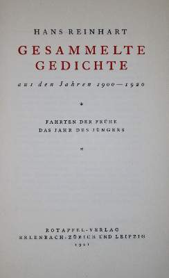 Bild Nr.1: 135-1647 Reinhart,H.: (Literatur und illustrierte Bücher 20.Jahrhundert - Alte Literatur in modernen Ausgaben)