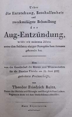 Bild Nr.1: 135-1709 Baltz,T.F.: (Medizin, Augenheilkunde)